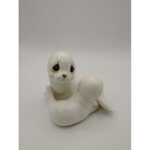 Vintage Oxford Mother & Baby Harp Seal Figurines White Ceramic 2-piece set